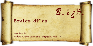 Bovics Örs névjegykártya